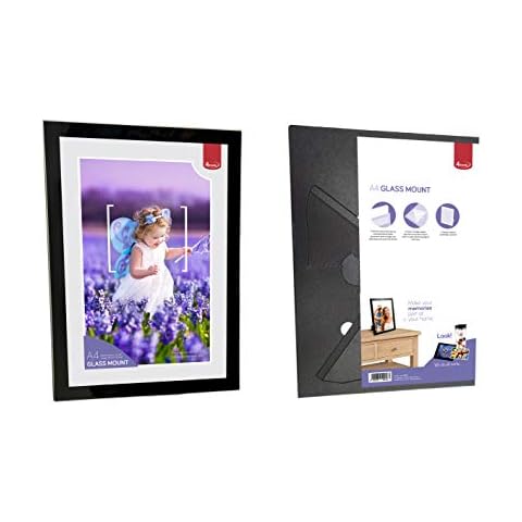 Adventa Packed Glass Mount, Black, Takes 210 x 297mm or A4 (8-1/4 x 11-11/16)" Print Cover