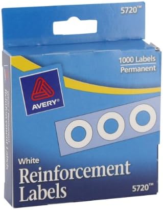 Avery Hole Reinforcements, White, 1000/Pack, PK - AVE05720 (White, 3)