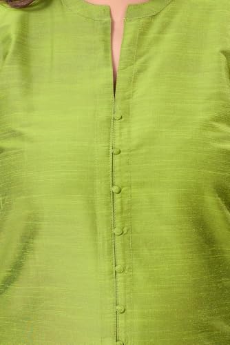 Image of DARIKA Women's Solid Straight Kurta with 3 /4 Sleeves | Front Button Placket | Comfortable Plus Size Ethnic Wear Kurti for Casual