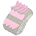 Busy Socks Pilates Socks with Grips for Women,Sticky Cardio Fitness Exercise Skidding Ballerina No Blister Socks,2 Pairs,Gray