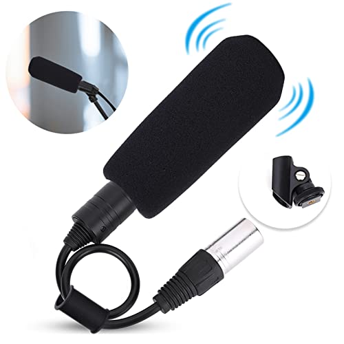Holppo Condenser Microphone,Easy To Pick Up Sound Easy To Install Microphone Camera,Xlr Interface Stereo Camera Mic Video Recording Black Unidirectional Anti Interference(Black) #TOP3