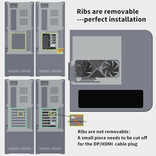 GIGA-MEGA Cabo Riser PCIe X16 GEN5 com suporte vertical GPU PCIe 5.0 para RTX4090 Future RTX5090 (suporte preto) - Imagem 5