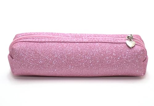 YUKO B - Trousse Pailletée Moon Rose - Sac Scintillant pour Enfant, Adolescent et Adulte - Sac École - Cadeau Fille et Femme