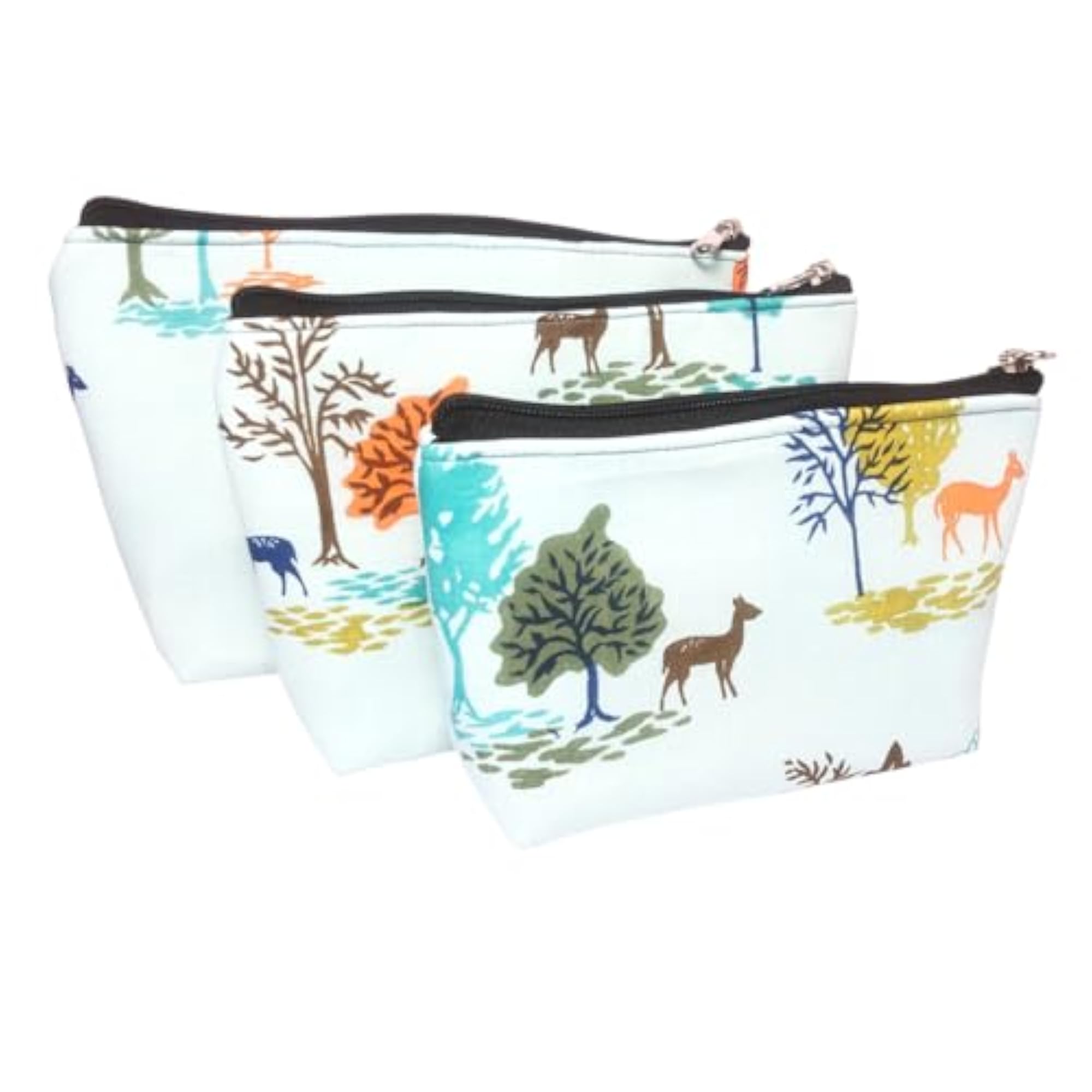 Set of 3 Printed Cotton Eco-Friendly Pouch