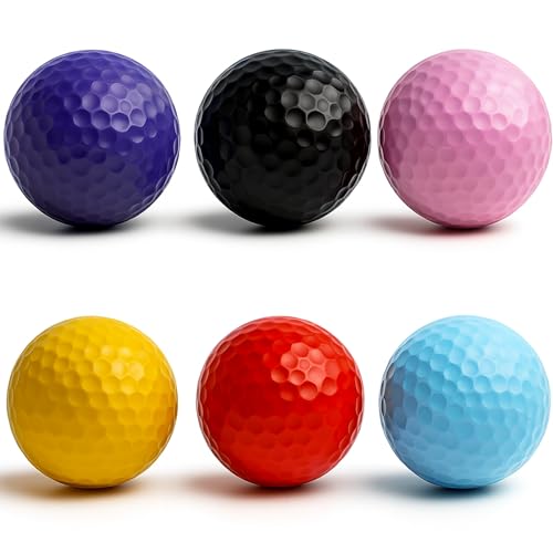 Thorza Colored Golf Balls - Multicolored Set of 6 Mini Golf Putting Practice and Training