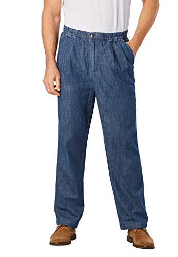 KingSize Men's Big & Tall Knockarounds Full-Elastic Waist Pleated Pants