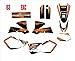 MingWang Set completo di kit adesivi Numeri e nomi personalizzati gratuiti EXC 2003. Decalcomanie grafiche ADATTO PER KTM EXC 355 200 250 300 400 450 525 2003 (Color : Orange)