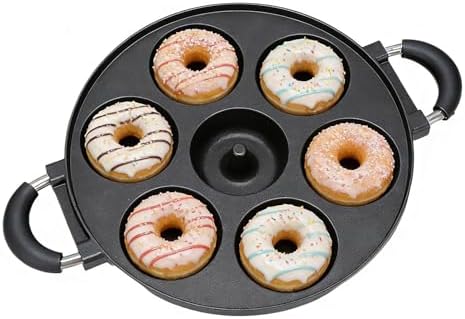 Fırında Donut Kalıpları - 7 Delikli Alüminyum Yapışmaz Kalıp - Pişirme Muffin Kalıbı | Fırıncılar İçin Kek Pasta Hamur İşi Pişirme Ev Yapımı Donut Seti - Görsel 1