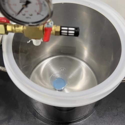 Stainless Steel Vacuum Chamber for Epoxy Resin Degassing, DIY Silicone Mold Bubble Remover, Lab Degassing Kit Without Pump