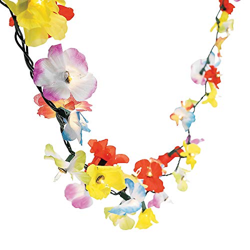 Fun Express Flower Lei Garland String Lights (9 Feet Long For Indoor And Outdoor Use) Luau, Tiki And Tropical Party Decor #TOP23