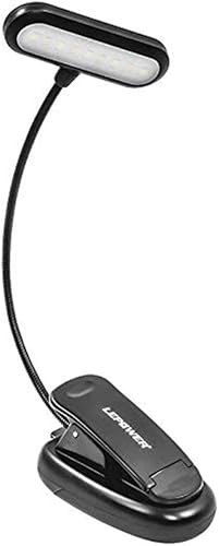 LEPOWER Luz de libro regulable, luz de lectura ligera, 3 brillo, 3 modos de luz, luz de libro 9LED para cuidado de los ojos para leer en la cama,