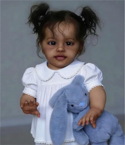 Muñeca Reborn Bebé Realista 26 Pulgadas Negro miniatura 1