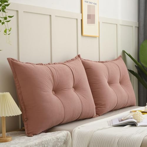 Cojín grande para respaldo de sofá cama, almohada cabecero de cama, Cojíns de soporte lumbar tapizada Cojín de lectura, cómoda lavable cojines de respaldo para sofá, ventanal(Size:1PCS:60x60x18cm,Colo