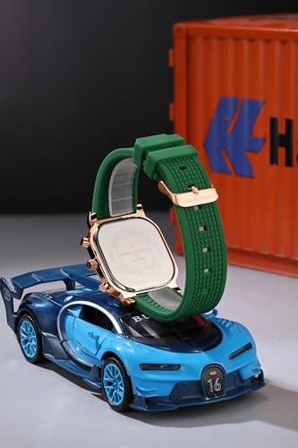 Image of Daniel Hechter Paris Moulin Collection Analog Watch for Men with Square Case, Luminous Hands & Markers, Multifunction Dial and Silicone Strap