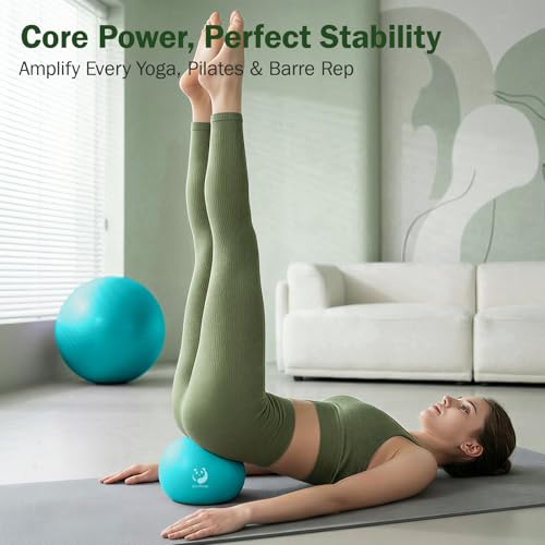 Image of Slim Panda Pilates Ball, 9 Inch Small Exercise Ball, Anti Burst Mini Yoga Ball for Stability, Workout, Barre, Core Strength, Physical Therapy, Balance, Stretching