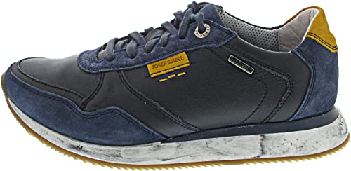 Josef Seibel Herren Low-Top Sneaker Anton 50,Weite G (Normal),lose Einlage,wasserdicht,Freizeitschuhe,Turnschuhe,dunkelblau-Kombi,44 EU / 9.5 UK