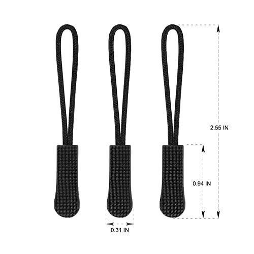 image for OXT Upgraded 20PCS Premium Black Zipper Pulls - Replacement Zipper Tab