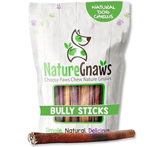 Nature gnaws bully sticks for dogs 11 12 8oz mixed thickness long lasting for aggressive chewers and large dogs natural beef dog chew bones  urban country home decor