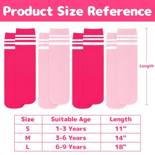 Image of Olreco 4 Pack Kids Soccer Socks Toddler Baseball Socks Youth Boys Football Sock Boys Girls Softball Sock Athletic Accessories