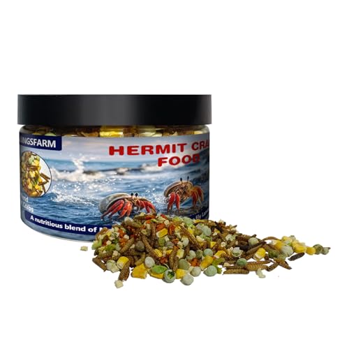 Hermit Crab Food 4 oz Buffet Blend Mix with Mealworms Black Soldier Fly Larvae and vegetables Buffet Blend for Hermit Crab