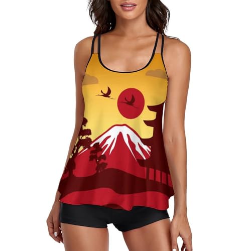 Maillot de bain tankini japonais fluide avec short de garçon