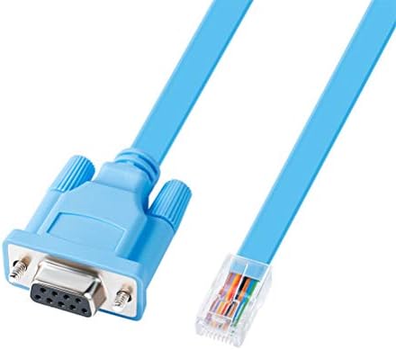 DTECH DB9 to RJ45 Console Cable Cisco Device Management Serial Adapter (6 Feet, Blue)