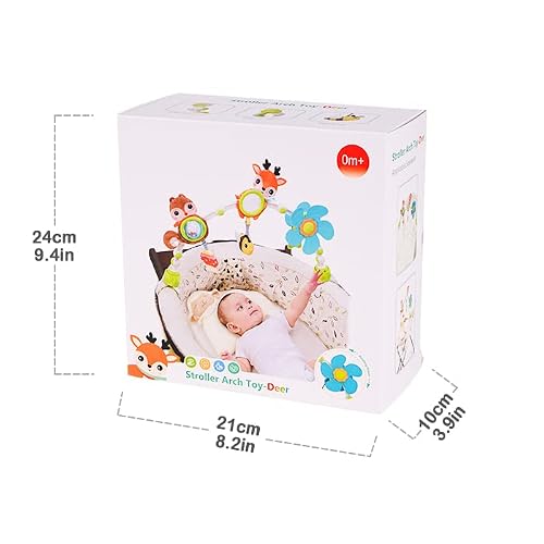 Lynncare Adjustable Arch Bassinet Toys For Infant & Toddlers, Stroller Arch, Baby Crib Toys With Fascinating Toys For Stimulating Baby’s Senses And Developing Motor Skills #TOP6