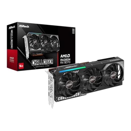 ASRock AMD Radeon RX 9070 Challenger 16GB 2520 MHz 20 Gbps GDDR6 256Bit GPU RT+AI Accelerators PCIe5.0 2x8-pin Triple Fan 700W Graphics Card 0DB Silent Cooling DisplayPort2.1a HDMI2.1b LED Indicator