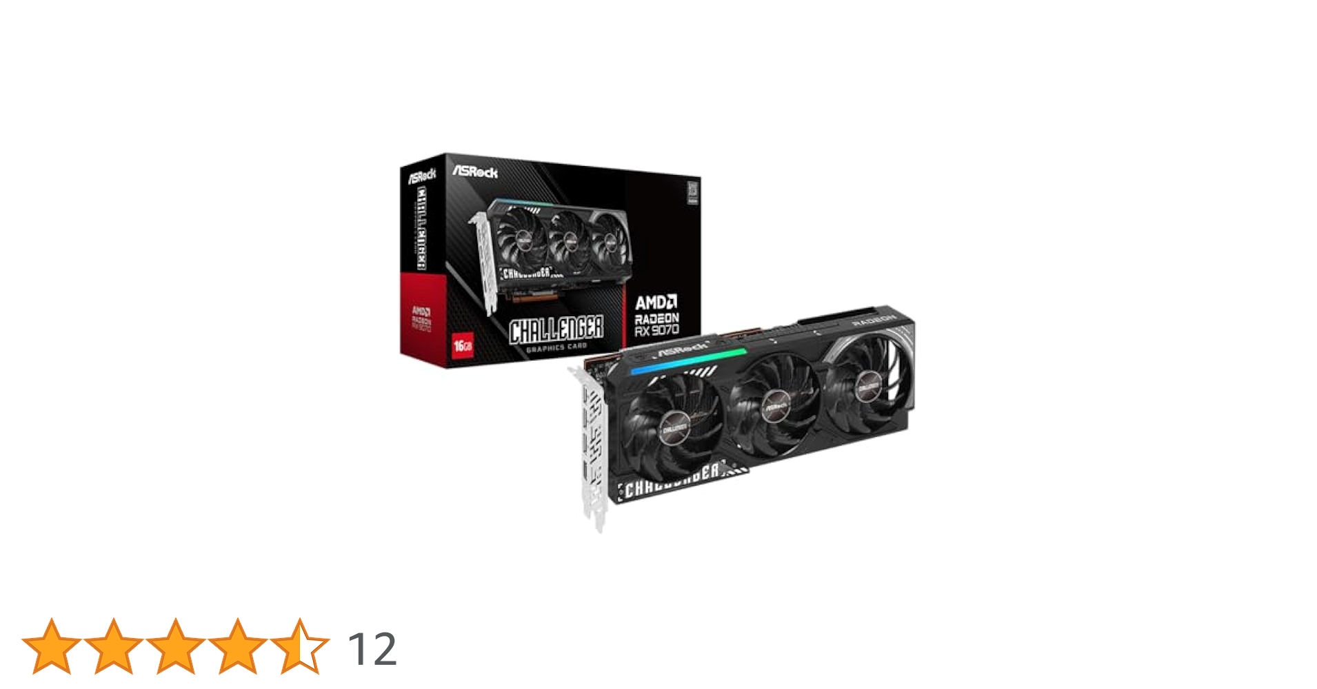 グラフィックボード・グラボ・ビデオカード ASRock Radeon RX 9070 Challenger 16GB ASRock AMD Radeon RX 9070 Challenger Triple Fan 16GB GDDR6