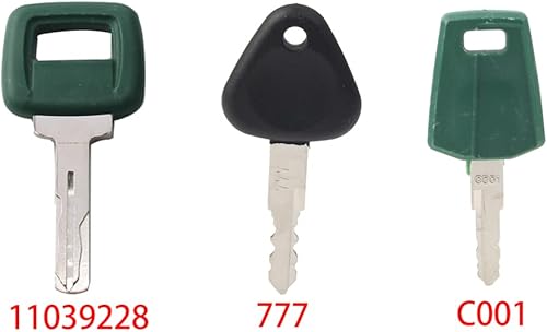 Miniatura 3 de Newsmarts 3 llaves de encendido para construcción de equipos pesados, llaves de encendido para equipos pesados para excavadoras, cargadoras,