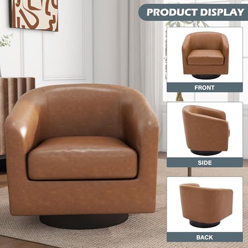 UIXE Faux Leather Swivel Chairs