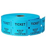 Volokitx 2200 Pcs (1100 Pairs) Raffle Tickets Double Roll, Blue 50/50 Raffle Tickets, Consecutively Numbered For Raffles, Events, Fundraisers, Carnivals &Amp; Classroom Activities