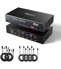 Amazon.co.jp: TESmart 8K@60Hz KVMスイッチ 2入力3出力 DisplayPort+