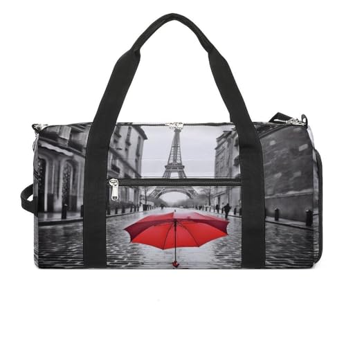 Sac de sport avec compartiment chaussures et parapluie Tour Eiffel contre la pluie