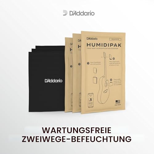 D'Addario Gitarre Luftbefeuchter - Guitar Humidifier - Humidipak Pflegeset - Automatisches Luftfeuchtigkeitskontrollsystem - Wartungsfreies Zweiwege-Luftfeuchtigkeitskontrollsystem für Gitarren