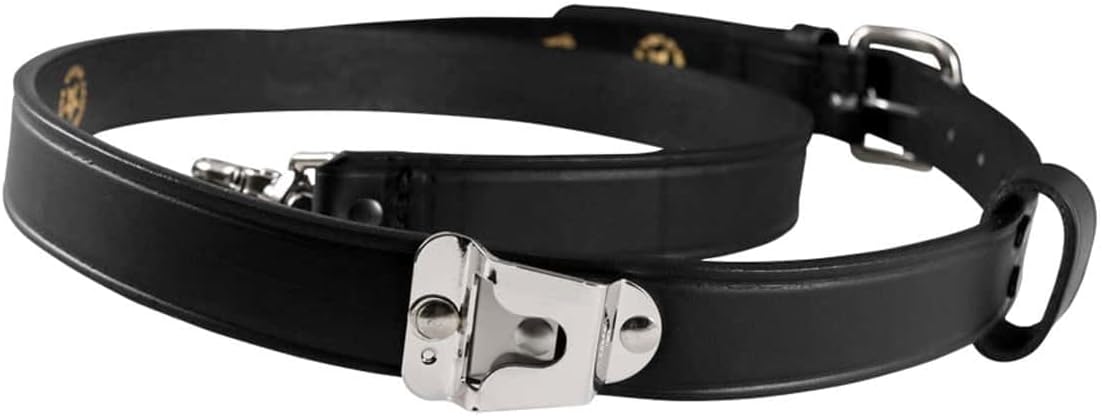 Boston Leather FDNY Style Leather Radio Strap, 2XL W/Leather Mic Holders