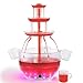 Kusini Drink Fountain for Parties - 1.5 Gal, 3 Tier Punch Bowl Drink Tower, LED Base, 6 Reusable Cups - Drink Dispenser Machine for, Juice, Punch, Pani Puri Fountain for Party Hosting Supplies