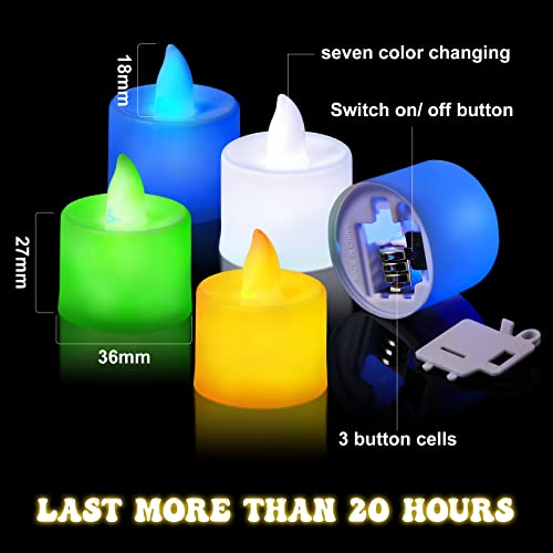24 Packs Halloween Colored Tea Lights Candles Battery Operated Flameless Tealight Candles Led Fake Candles Decorations For Festival, Wedding, Party, Christmas, Halloween, Battery Included #TOP1
