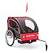 Duramaxx Remorque Trailer Swift vélo Buggy 2 en 1 pour Enfant/bébé 2 Places Convertible Poussette Jogging (moustiquaireet Protection Pluie, Ceinture de sécurité, Porte Bagage de 37,5L) Rouge
