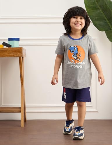 Image of Amazon Brand - Symbol Boys 100% Cotton Graphic Printed Half Sleeves T-Shirt | Age 2-6 Years