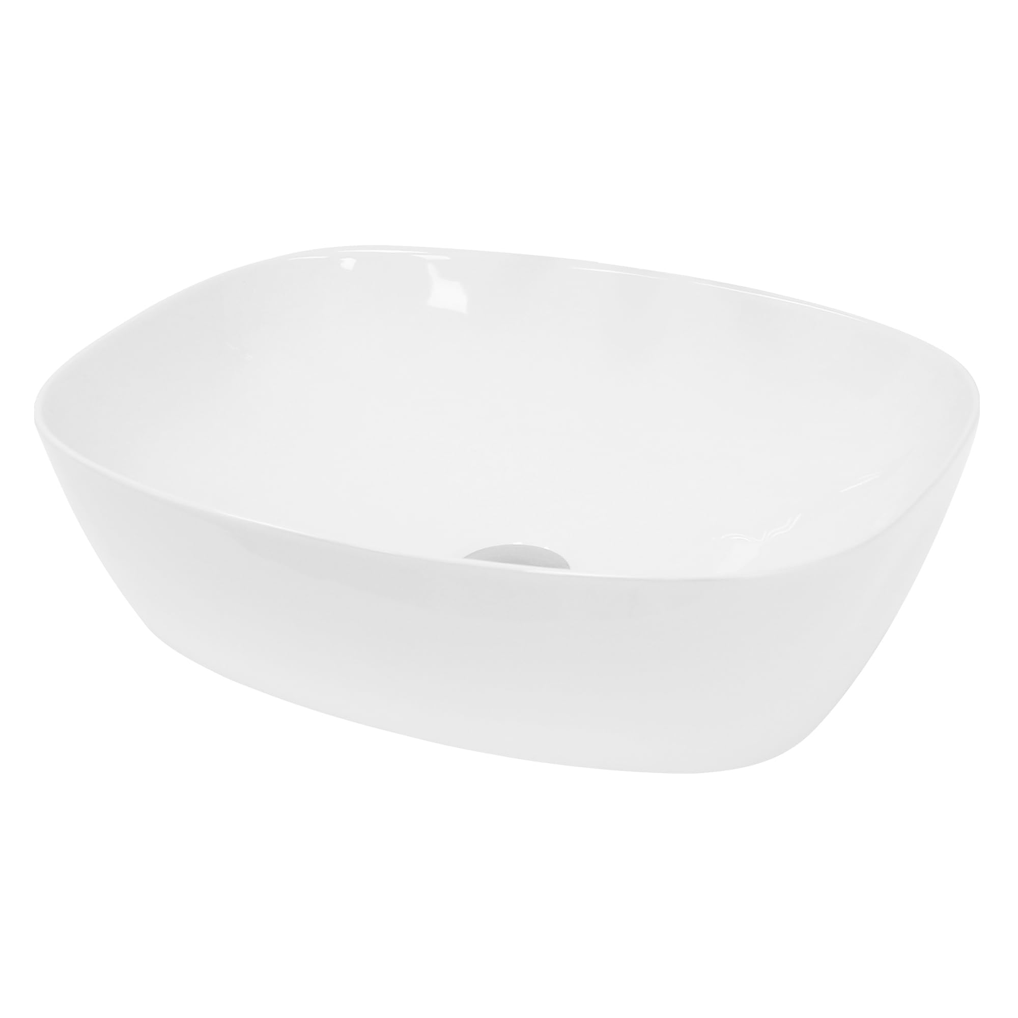 ECD Germany Lavabo Vasque à Poser Bassin Évier Lave-​Mains Salle de Bain en Céramique - 505 x 385 x 135 mm - Ovale - Blanc - sans Trop-​Plein - Design Moderne Intérieur Salle d'eau Cabine de Toilette