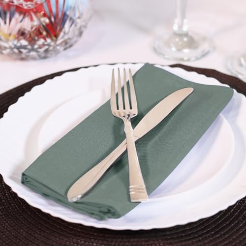 image for Utopia Home Light Grey Cloth Napkins (12 Pack, 18x18 Inches), Ideal Di