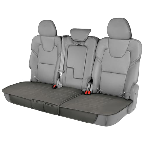 Image of Motor Trend Rear Seat Protector for Cars, SUVs & Trucks - Nappa Leather Bench Cover Protector - Car Seat Cover for Kids, Pets & Baby - Durable Back Seat Protector, Gray Universal Fit Bottom Coverage