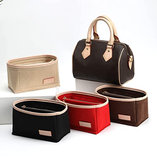 Image of Doxo Purse Organizer Insert, Bag Organizer for Tote & Handbags, Bag in Bag, Perfect for LV Speedy 20 and More(Black,Small)