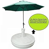 Unibos Have Duty Garden Parasol Base Water Sand Fillable Stand 14L Umbrella Parasol Base Stand Water Sand Plastic Pole Sun Shade Garden Beach Patio Parasol Pole Holder (WHITE BASE) - Image 4
