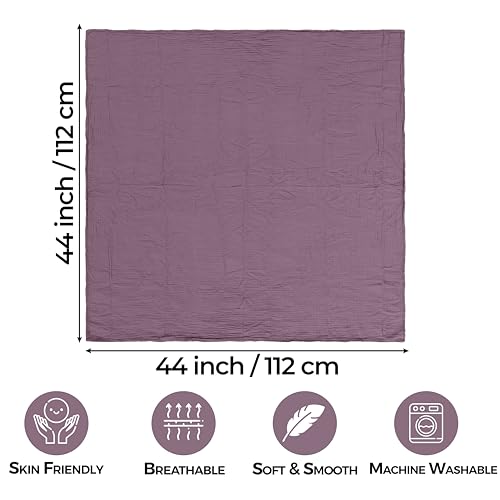Image of Dreamology Muslin Swaddle Blankets for Newborn,2 Pack,Cotton Blankets for Boys,Girls,100% Cotton,Soft and Breathable Baby Receiving Blankets Baby Boy,Girl, 44x44 Swaddle Blanket | Purple and Pink