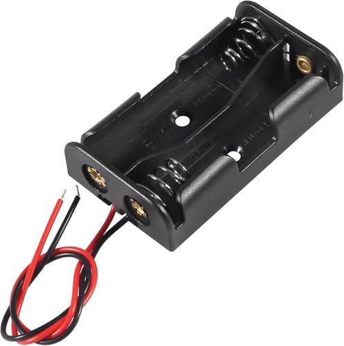 GTIWUNG 15 Stück 2AA Batteriehalter Gehäuse Kunststoff Halter Akku Batteriefach Battery Holder für 2 x 1,5V AA Batterie Halterung 3V mit Anschlusskabel 2 Solts + 3 Stück Aufbewahrungsbox Transparent