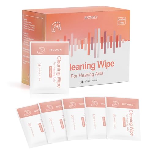 BFZMSLY 200 Pcs Hearing Aid Cleaning Wipes - Alcohol-Free Individually Wrapped Towelettes, Large 4.7