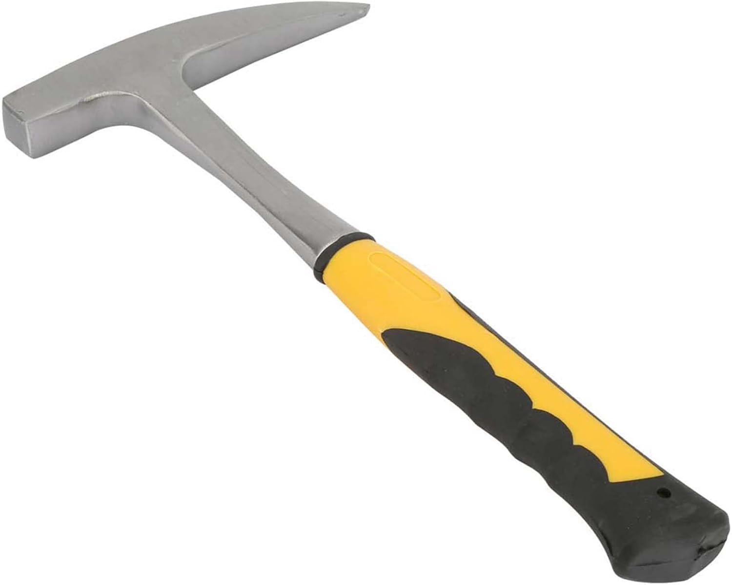 Flat Mouth Brick Hammer, Geological Survey Tool with High Hardness Heat Treated Steel Tip for Rock Enthusiasts (L)