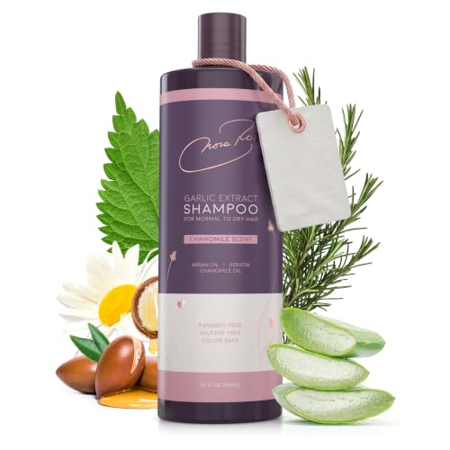 Nora Ross Purple Hair Repair Shampoo - Odorless Garlic & Argan Oil Clarifying Scalp Cleanse with Hair Growth & Thickening Support for Men & Women For Normal Dry or Color-Treated Hair 32oz